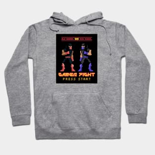 Old School Vs New School - Gamer Fight - Press Start Hoodie